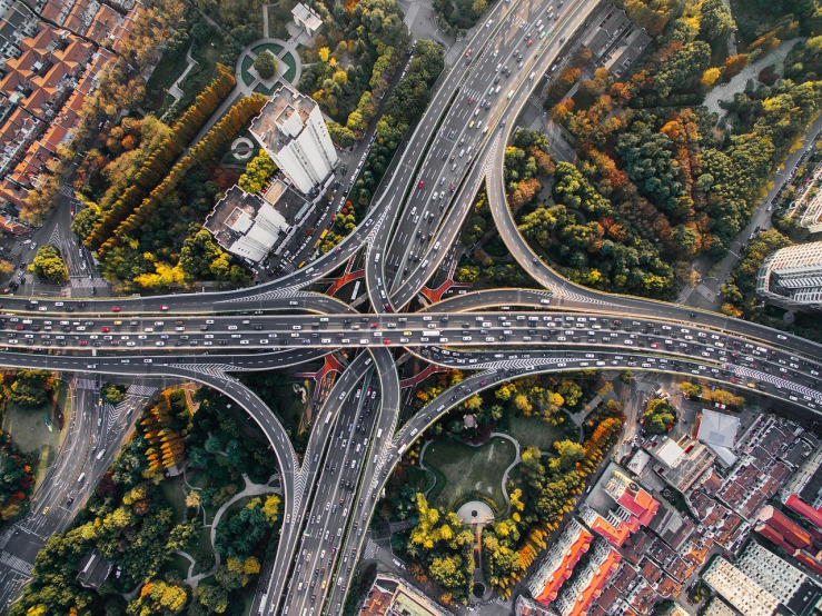 abstract network city